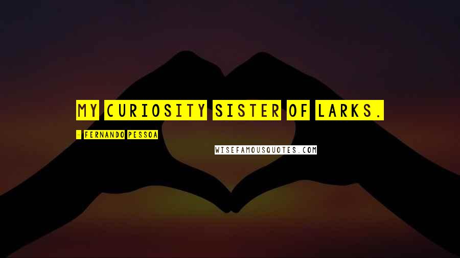 Fernando Pessoa Quotes: My curiosity sister of larks.