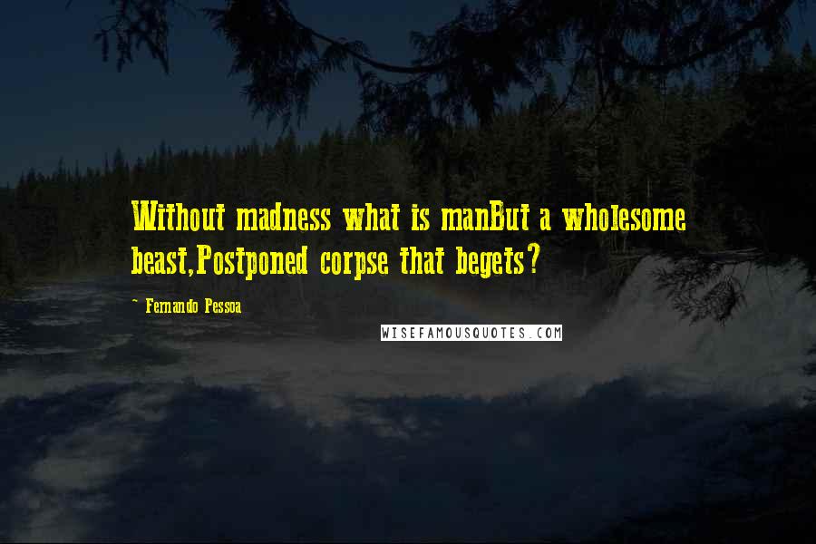 Fernando Pessoa Quotes: Without madness what is manBut a wholesome beast,Postponed corpse that begets?