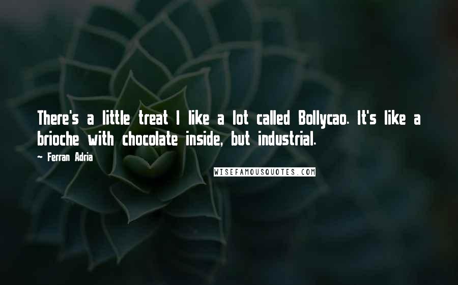 Ferran Adria Quotes: There's a little treat I like a lot called Bollycao. It's like a brioche with chocolate inside, but industrial.