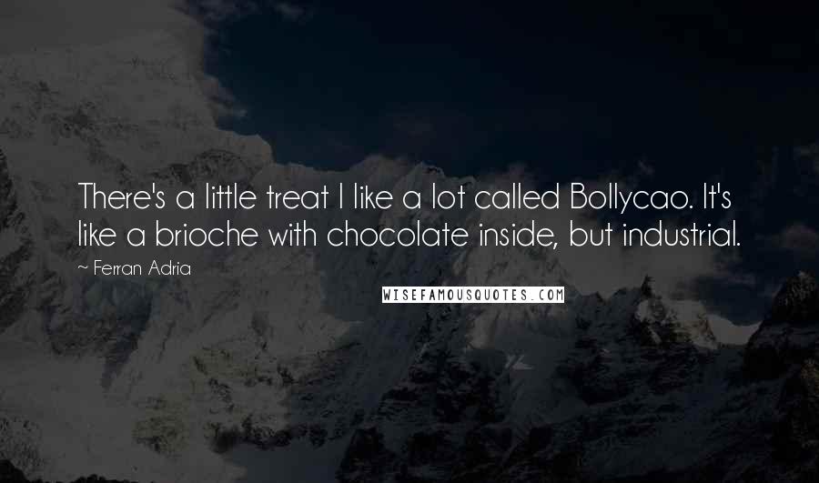 Ferran Adria Quotes: There's a little treat I like a lot called Bollycao. It's like a brioche with chocolate inside, but industrial.