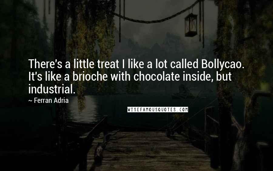 Ferran Adria Quotes: There's a little treat I like a lot called Bollycao. It's like a brioche with chocolate inside, but industrial.