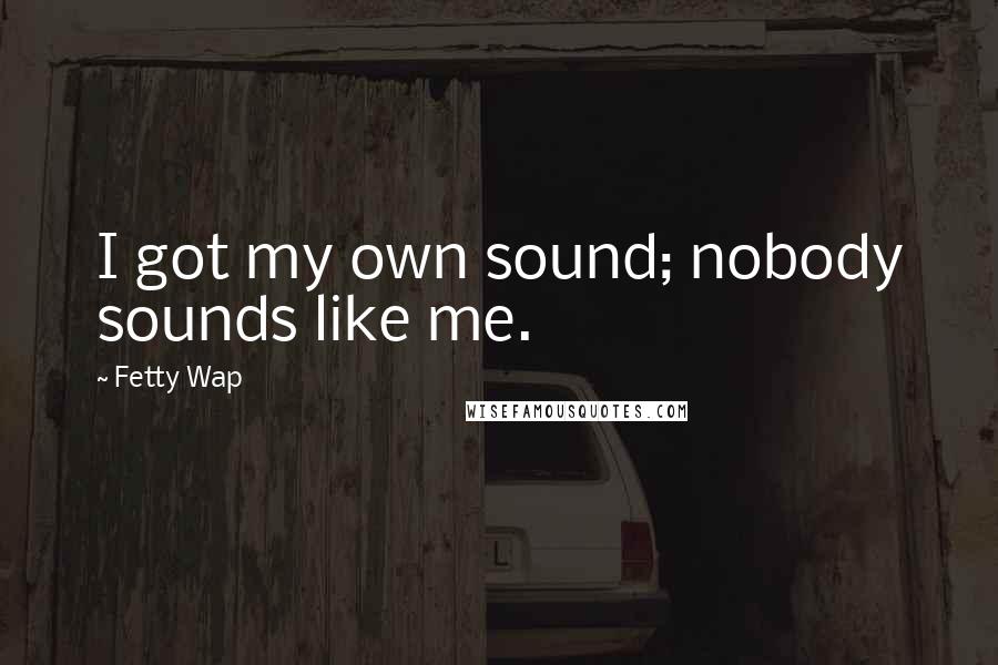 Fetty Wap Quotes: I got my own sound; nobody sounds like me.