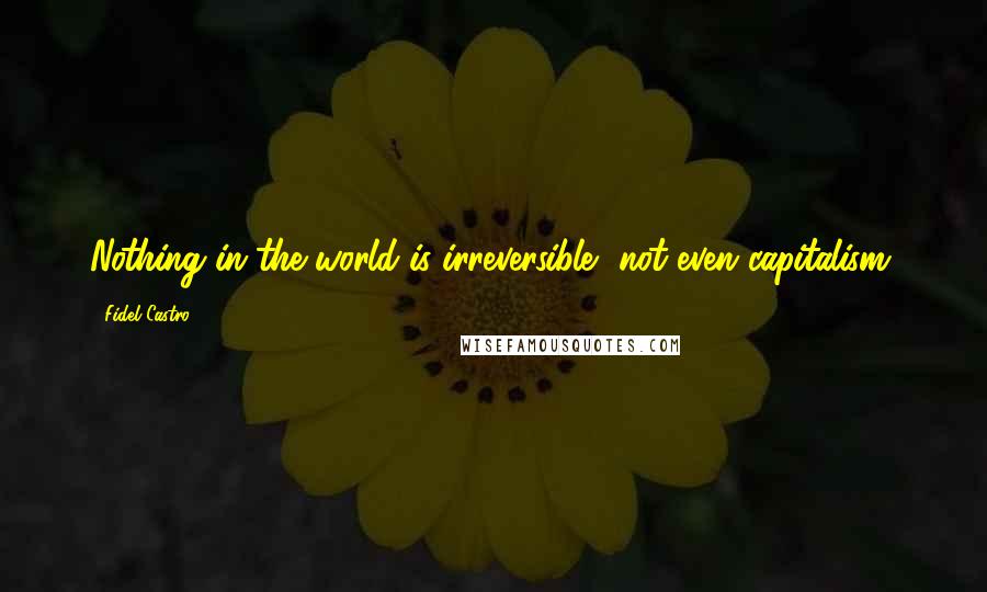 Fidel Castro Quotes: Nothing in the world is irreversible, not even capitalism.