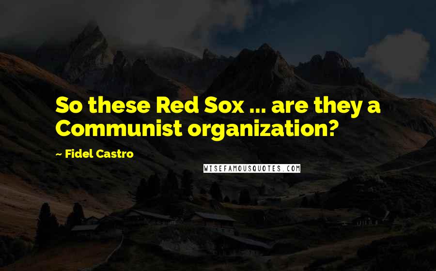 Fidel Castro Quotes: So these Red Sox ... are they a Communist organization?