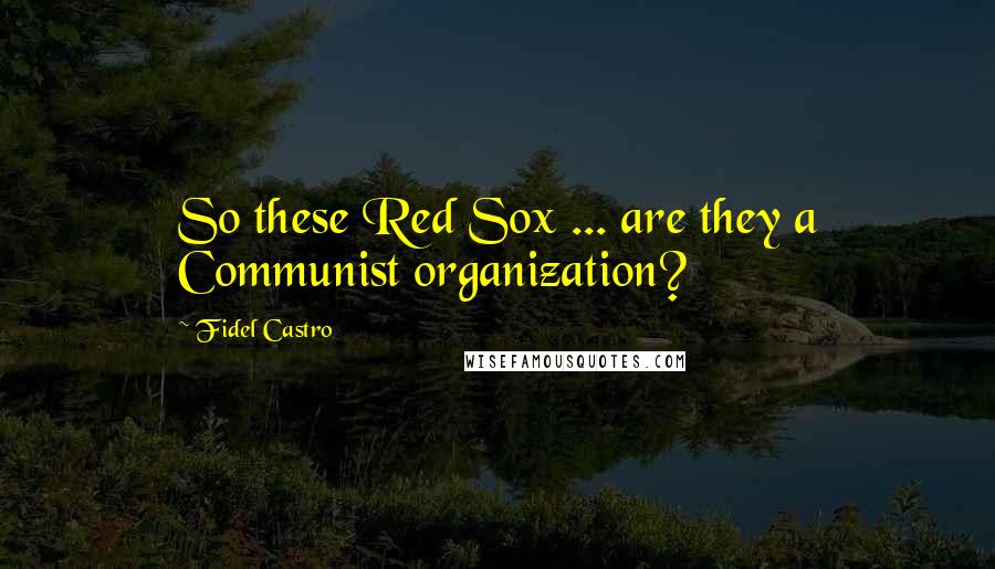 Fidel Castro Quotes: So these Red Sox ... are they a Communist organization?