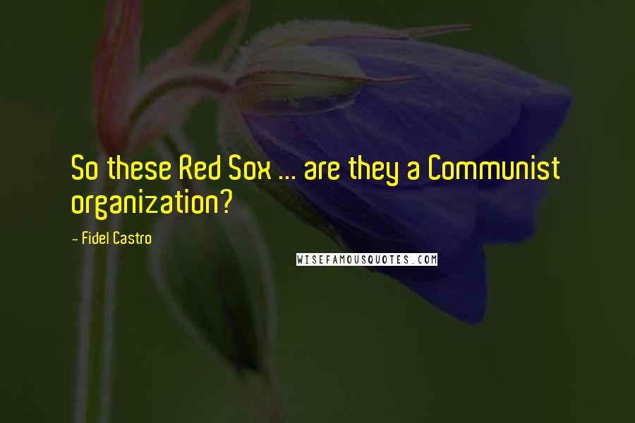 Fidel Castro Quotes: So these Red Sox ... are they a Communist organization?