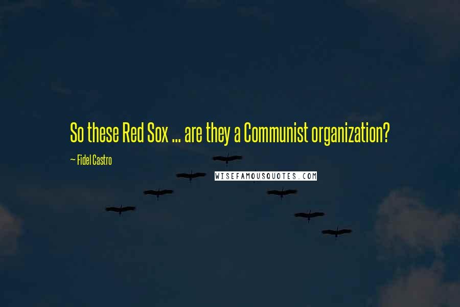 Fidel Castro Quotes: So these Red Sox ... are they a Communist organization?