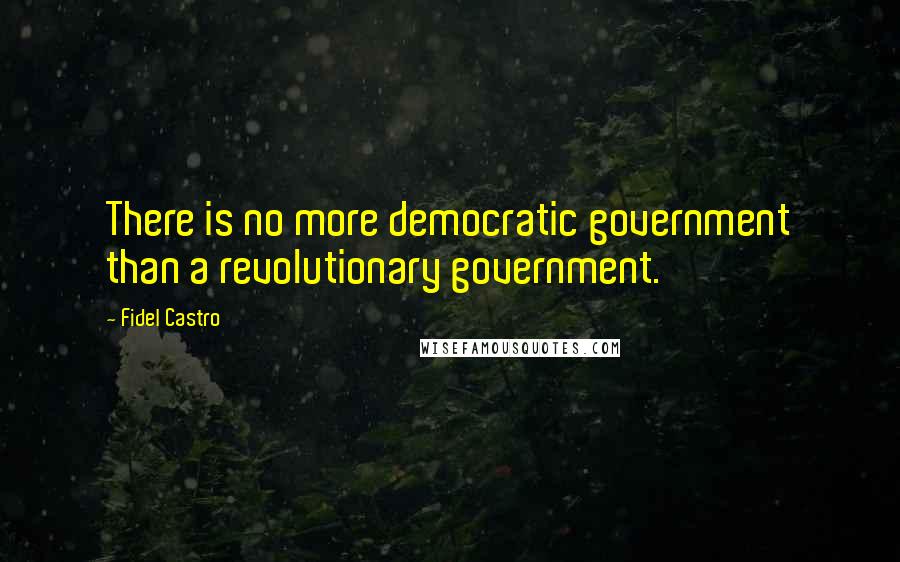 Fidel Castro Quotes: There is no more democratic government than a revolutionary government.