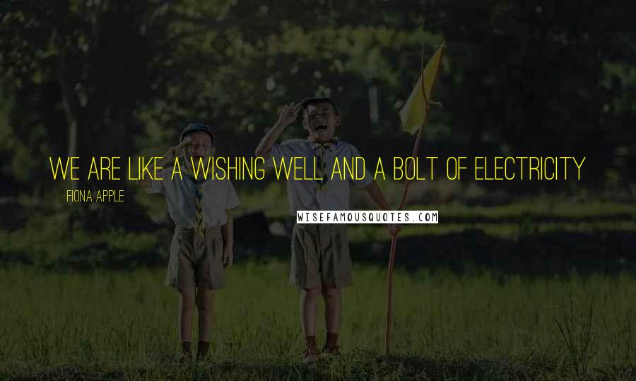 Fiona Apple Quotes: We are like a wishing well And a bolt of electricity