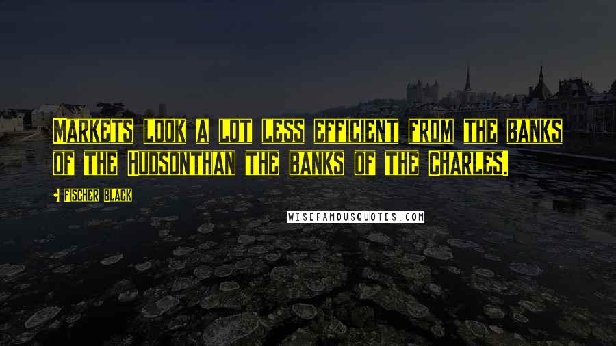 Fischer Black Quotes: Markets look a lot less efficient from the banks of the Hudsonthan the banks of the Charles.