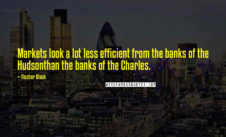 Fischer Black Quotes: Markets look a lot less efficient from the banks of the Hudsonthan the banks of the Charles.