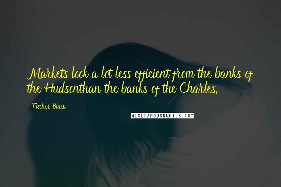 Fischer Black Quotes: Markets look a lot less efficient from the banks of the Hudsonthan the banks of the Charles.