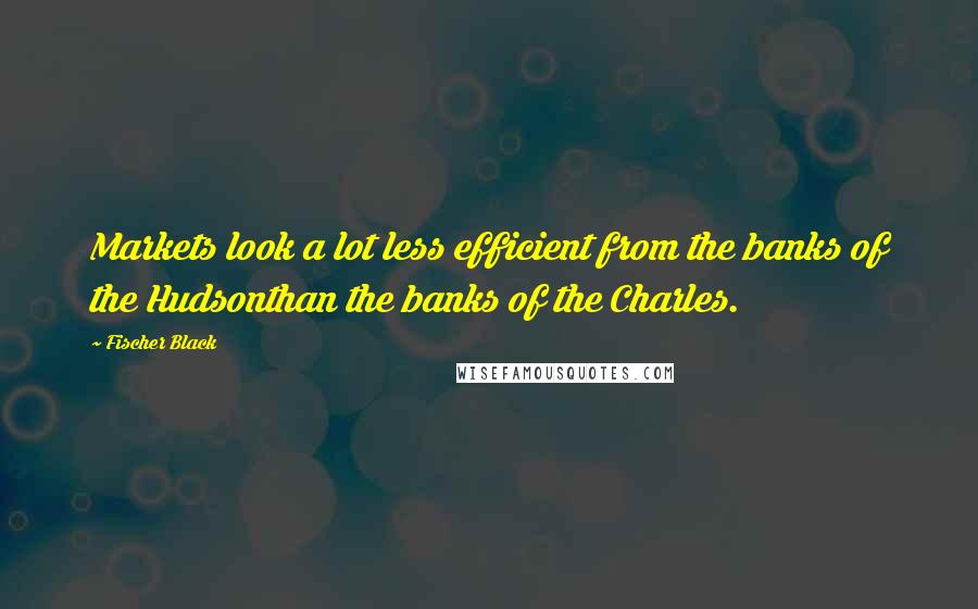 Fischer Black Quotes: Markets look a lot less efficient from the banks of the Hudsonthan the banks of the Charles.