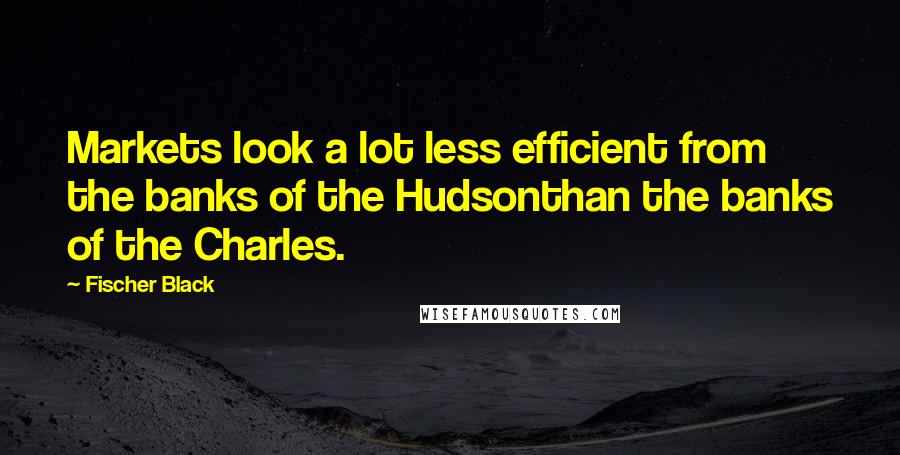 Fischer Black Quotes: Markets look a lot less efficient from the banks of the Hudsonthan the banks of the Charles.