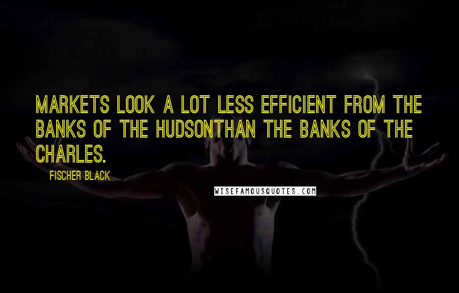 Fischer Black Quotes: Markets look a lot less efficient from the banks of the Hudsonthan the banks of the Charles.