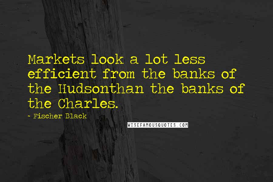 Fischer Black Quotes: Markets look a lot less efficient from the banks of the Hudsonthan the banks of the Charles.