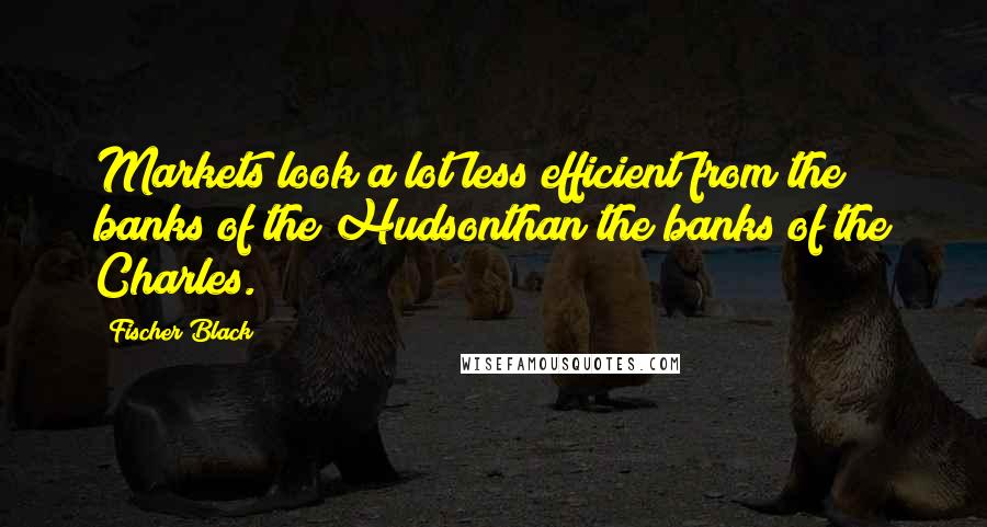 Fischer Black Quotes: Markets look a lot less efficient from the banks of the Hudsonthan the banks of the Charles.