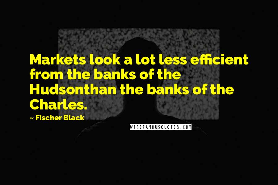 Fischer Black Quotes: Markets look a lot less efficient from the banks of the Hudsonthan the banks of the Charles.