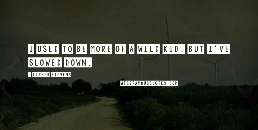 Fisher Stevens Quotes: I used to be more of a wild kid. But I've slowed down.