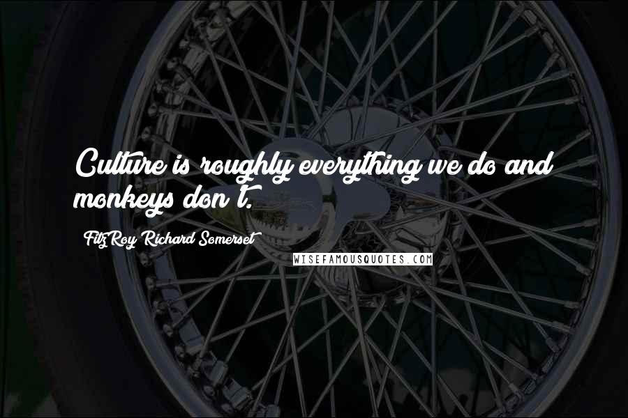 FitzRoy Richard Somerset Quotes: Culture is roughly everything we do and monkeys don't.