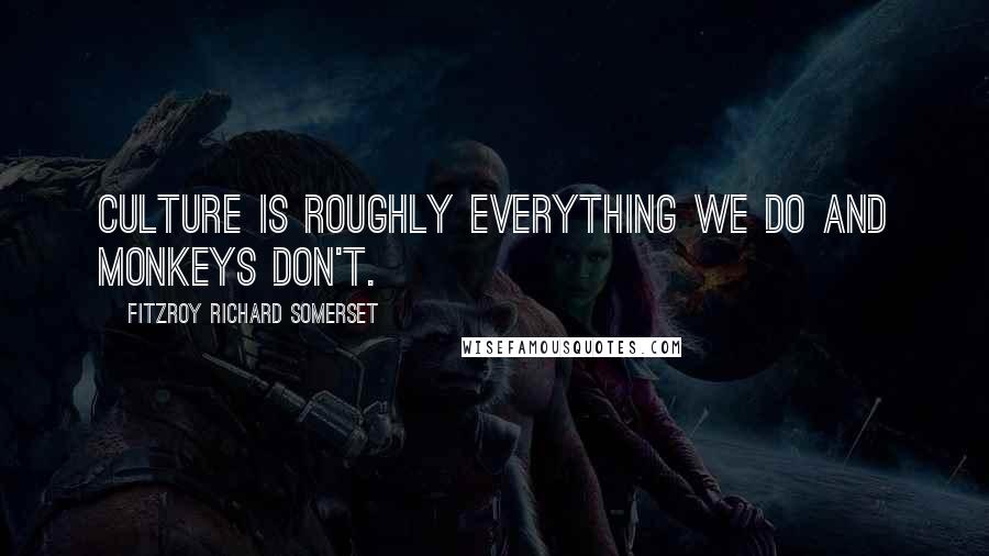 FitzRoy Richard Somerset Quotes: Culture is roughly everything we do and monkeys don't.