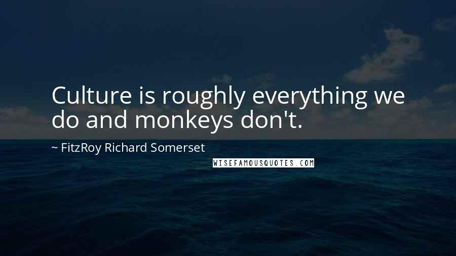 FitzRoy Richard Somerset Quotes: Culture is roughly everything we do and monkeys don't.