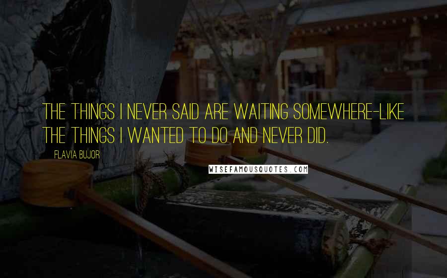 Flavia Bujor Quotes: The things I never said are waiting somewhere-like the things I wanted to do and never did.