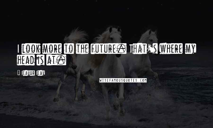 Flavor Flav Quotes: I look more to the future. That's where my head is at.