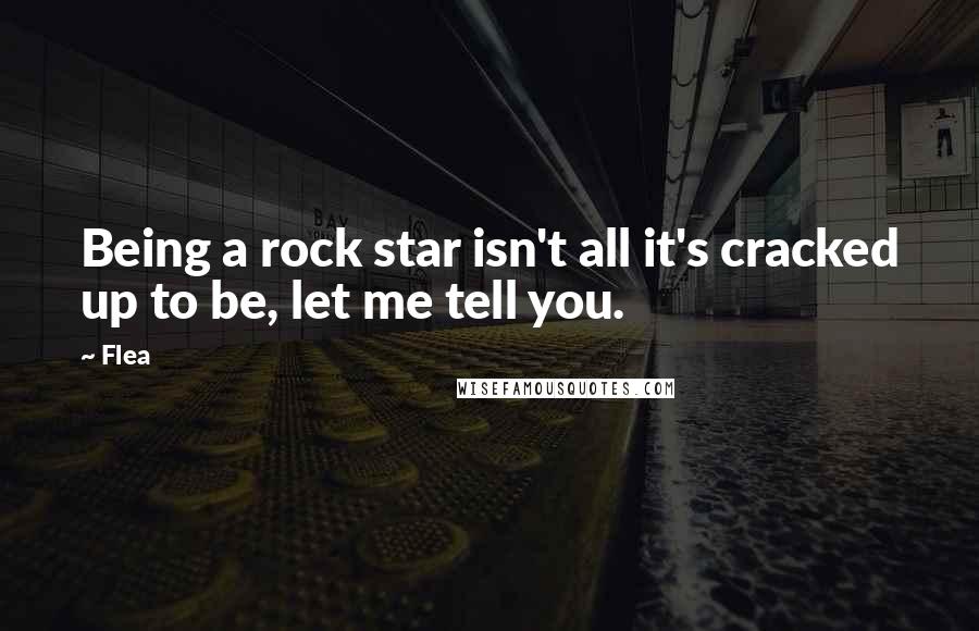Flea Quotes: Being a rock star isn't all it's cracked up to be, let me tell you.