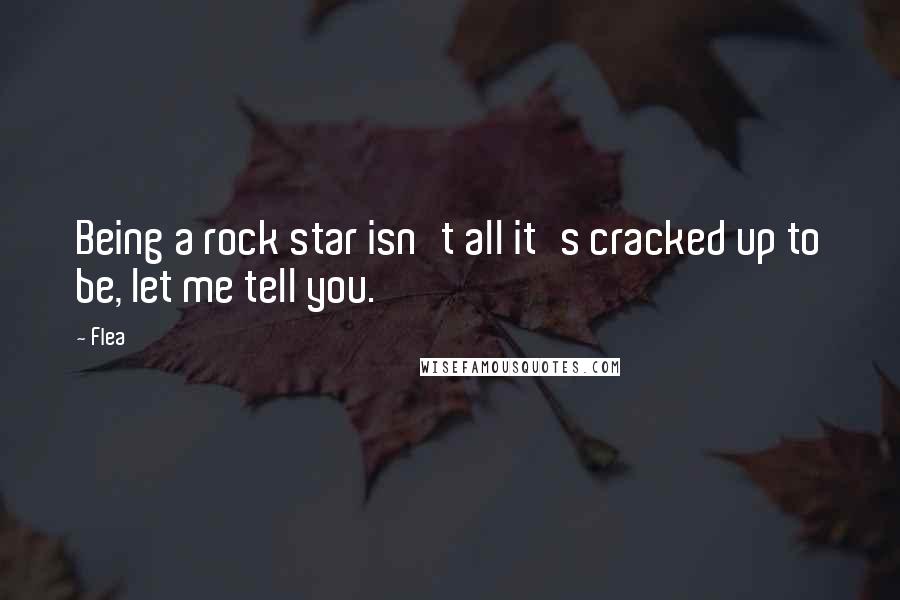 Flea Quotes: Being a rock star isn't all it's cracked up to be, let me tell you.
