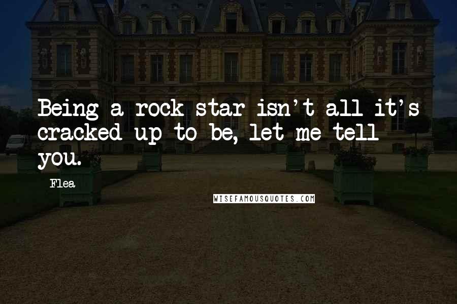 Flea Quotes: Being a rock star isn't all it's cracked up to be, let me tell you.