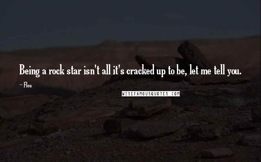 Flea Quotes: Being a rock star isn't all it's cracked up to be, let me tell you.