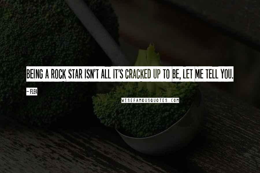 Flea Quotes: Being a rock star isn't all it's cracked up to be, let me tell you.