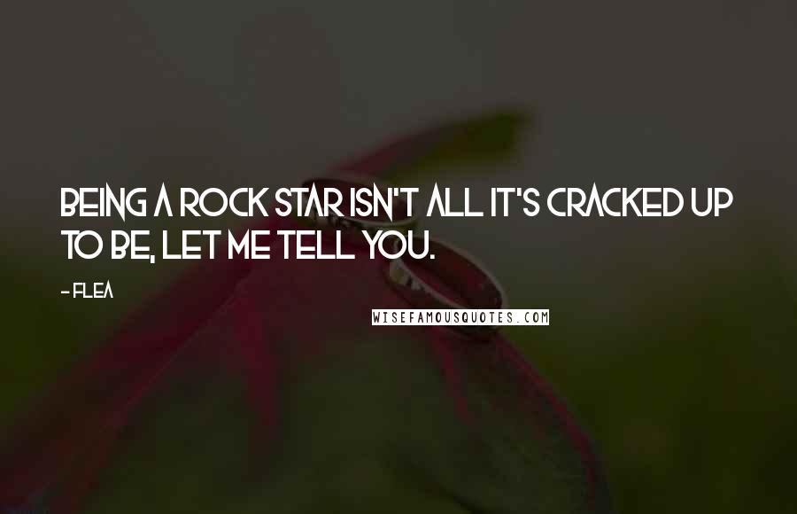 Flea Quotes: Being a rock star isn't all it's cracked up to be, let me tell you.