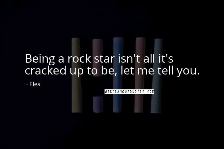 Flea Quotes: Being a rock star isn't all it's cracked up to be, let me tell you.