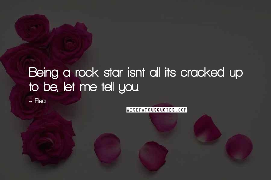 Flea Quotes: Being a rock star isn't all it's cracked up to be, let me tell you.