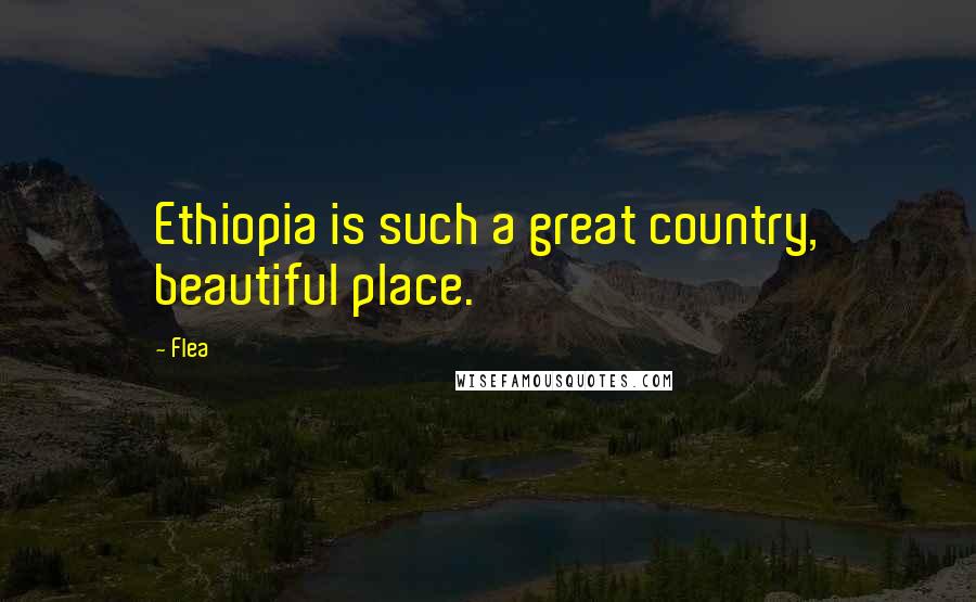 Flea Quotes: Ethiopia is such a great country, beautiful place.