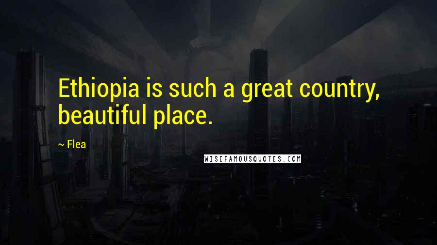 Flea Quotes: Ethiopia is such a great country, beautiful place.