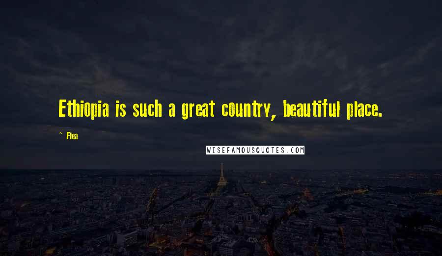 Flea Quotes: Ethiopia is such a great country, beautiful place.