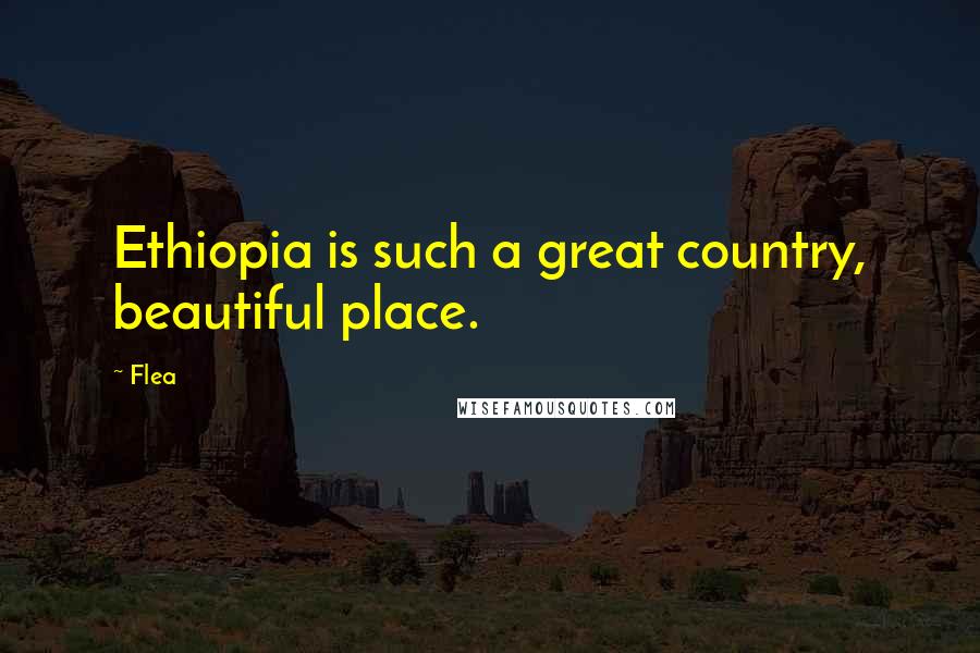 Flea Quotes: Ethiopia is such a great country, beautiful place.