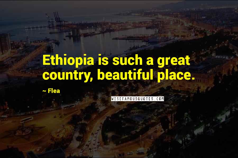 Flea Quotes: Ethiopia is such a great country, beautiful place.