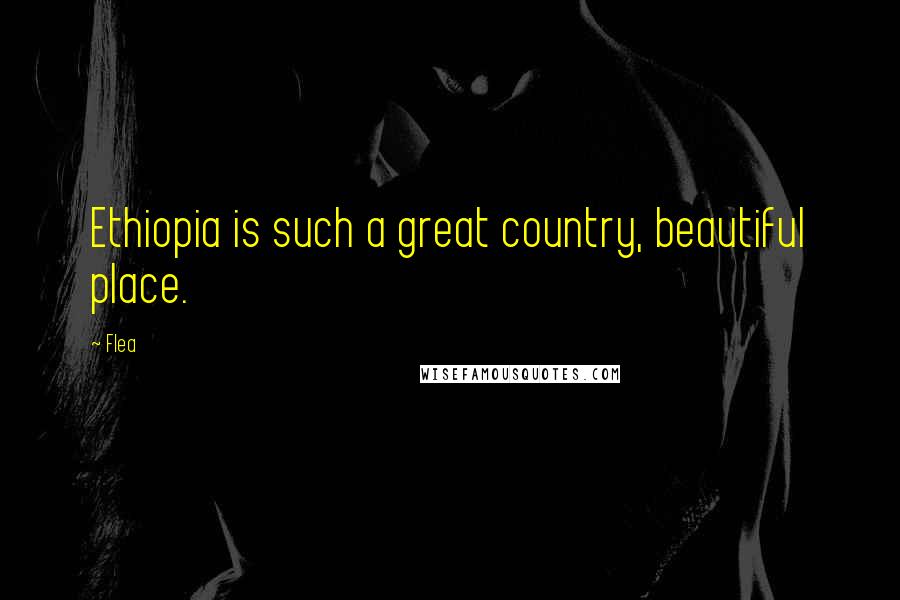 Flea Quotes: Ethiopia is such a great country, beautiful place.