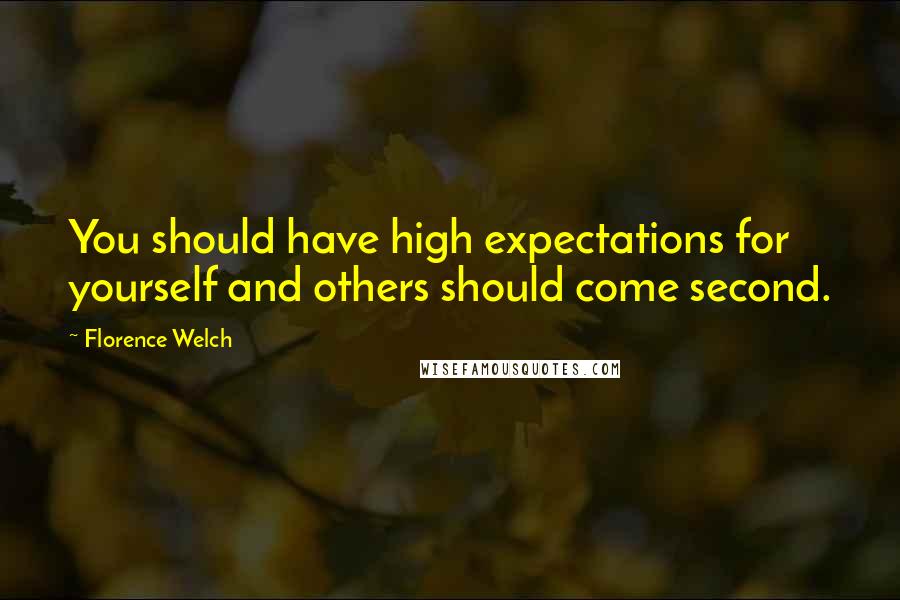 Florence Welch Quotes: You should have high expectations for yourself and others should come second.