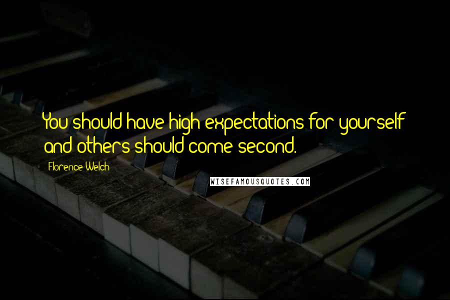 Florence Welch Quotes: You should have high expectations for yourself and others should come second.