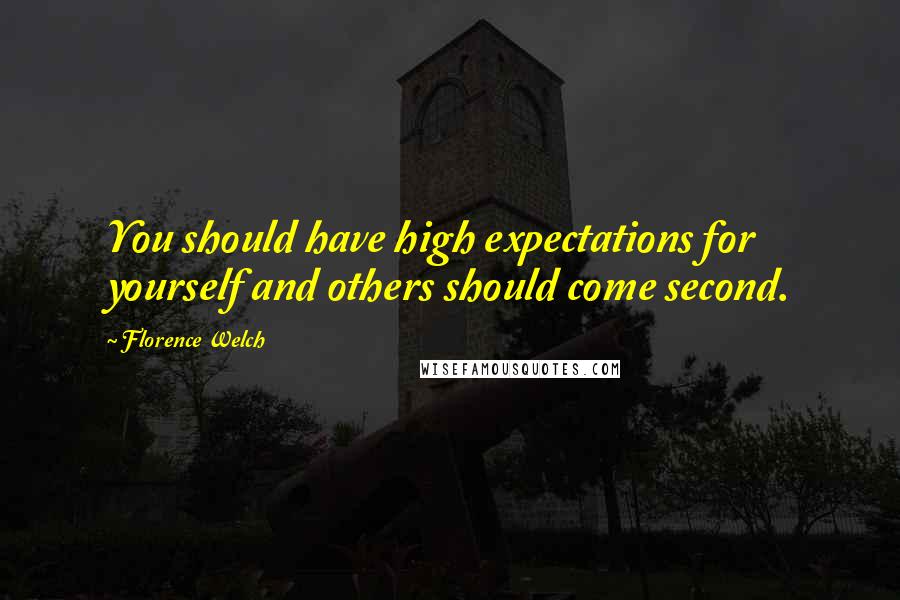 Florence Welch Quotes: You should have high expectations for yourself and others should come second.