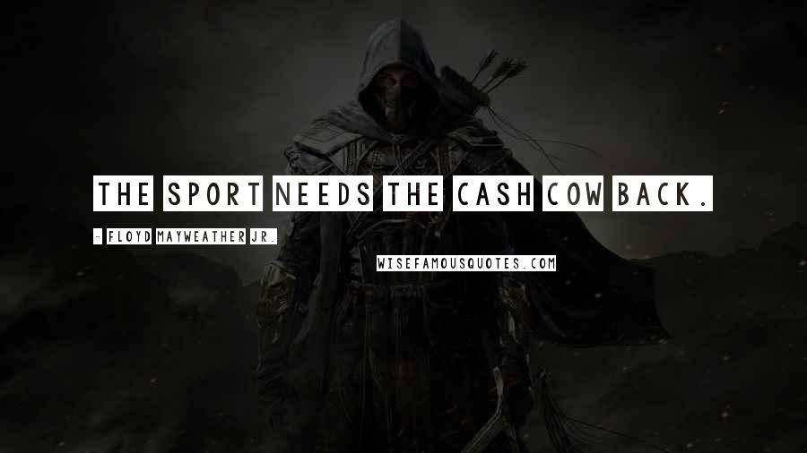 Floyd Mayweather Jr. Quotes: The sport needs the cash cow back.