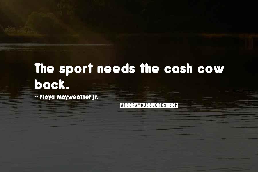 Floyd Mayweather Jr. Quotes: The sport needs the cash cow back.