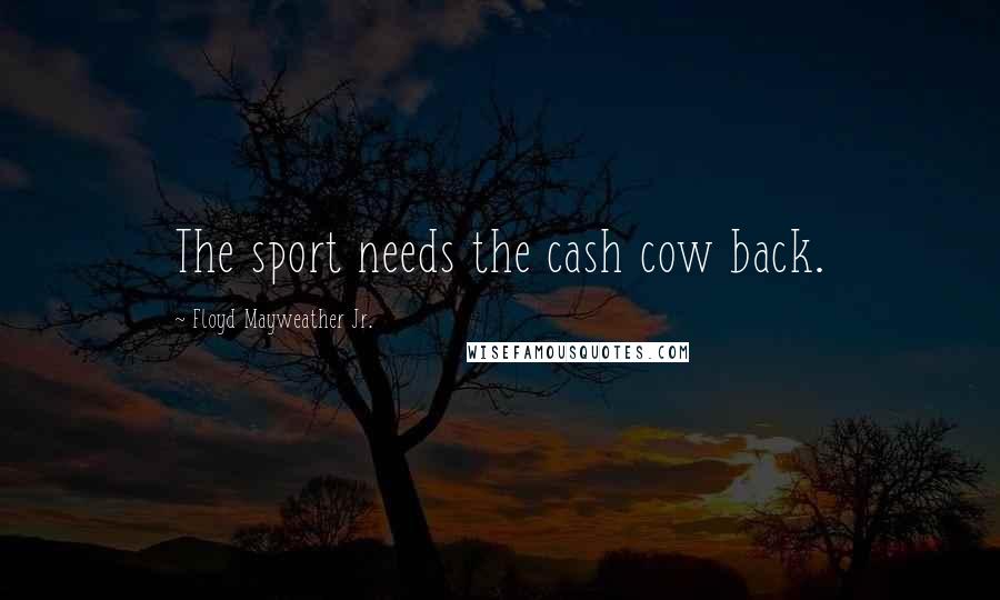 Floyd Mayweather Jr. Quotes: The sport needs the cash cow back.