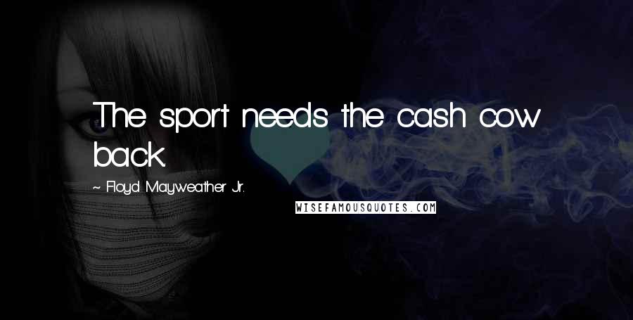 Floyd Mayweather Jr. Quotes: The sport needs the cash cow back.