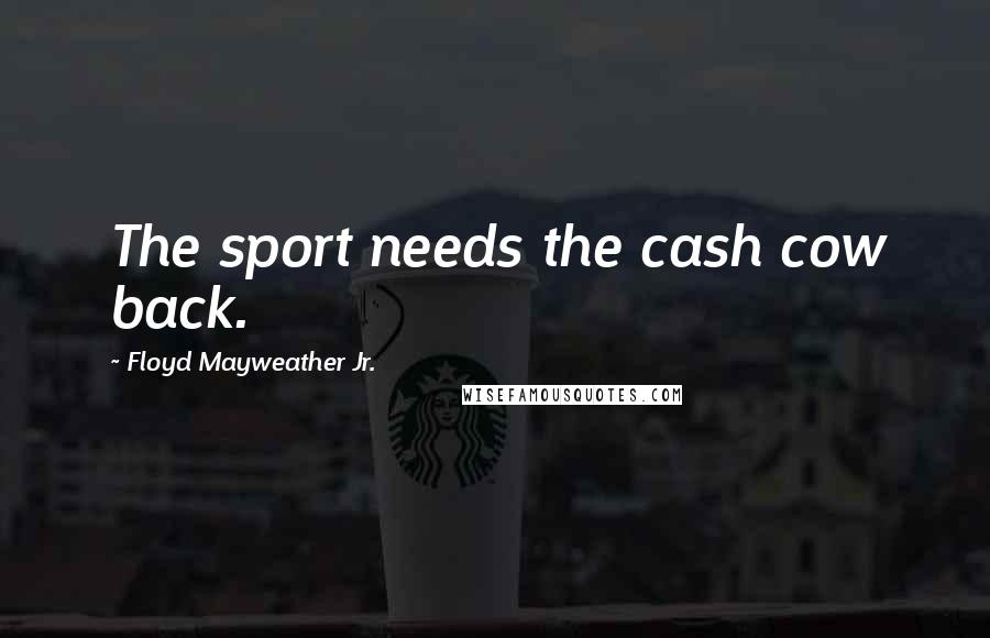 Floyd Mayweather Jr. Quotes: The sport needs the cash cow back.